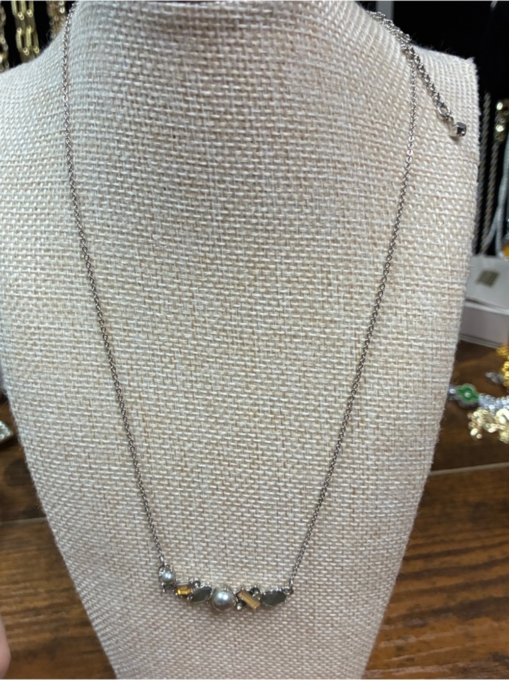 Loft Mixed Metal Bead Bar Necklace - Women Jewelry